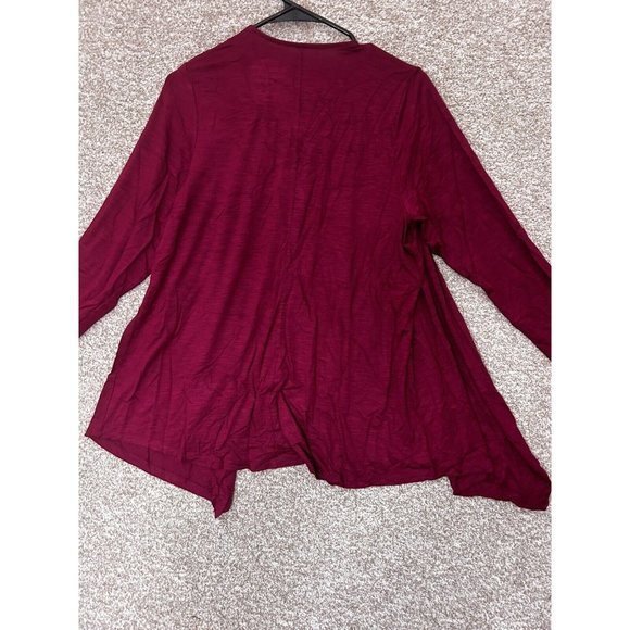Torrid Super Soft Beet Red Slub Drape Open Cardigan Large (0) - Picture 5 of 7